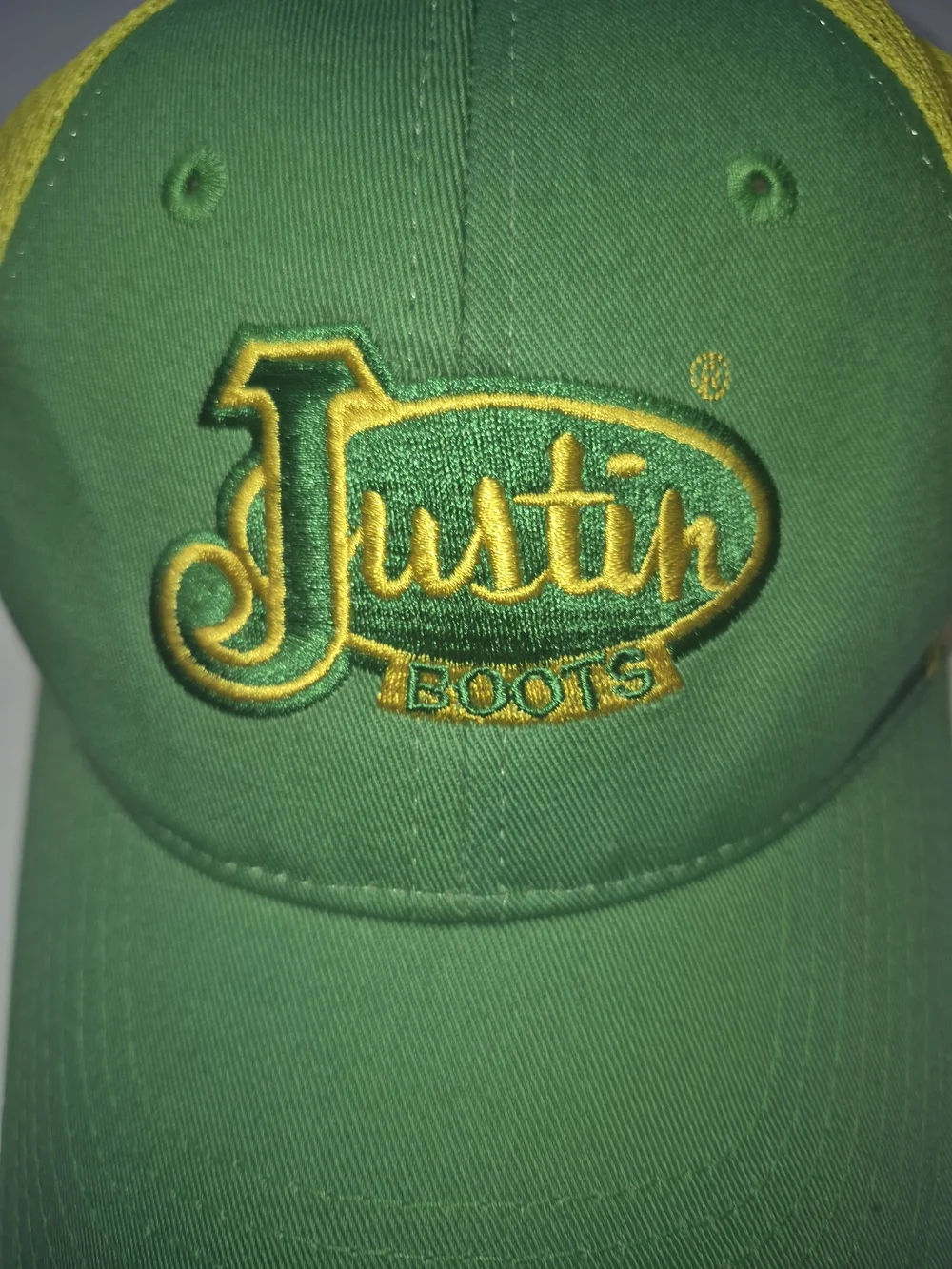 Justin Boots Kids Green & Yellow Trucker Cap